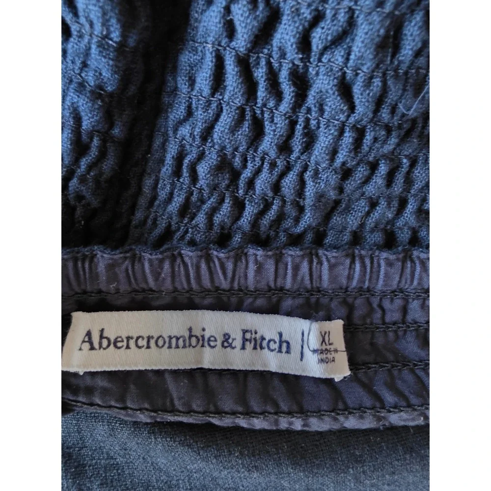 Abercrombie & Fitch Sleeveless Midi Dress XL Black White Square Neck Linen